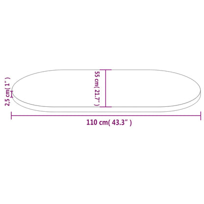 Bordsskiva vit 110x55x2,5 cm oval massiv furu