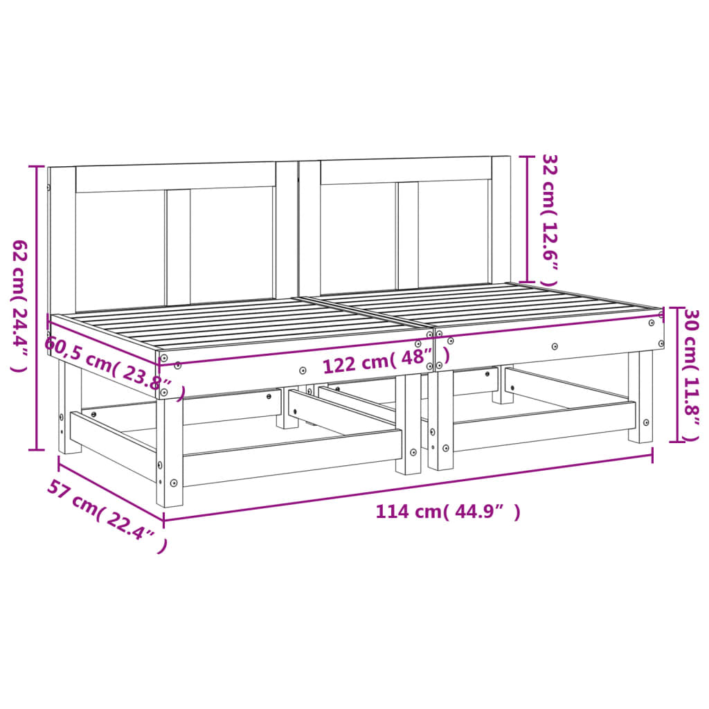 Mittensoffor 2 st massiv furu