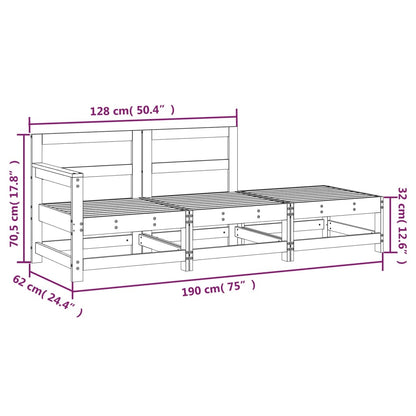 Loungegrupp 3 delar massiv furu