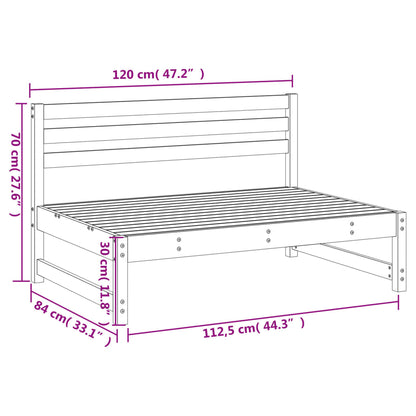 Mittensoffa honungsbrun 120x80 cm massiv furu