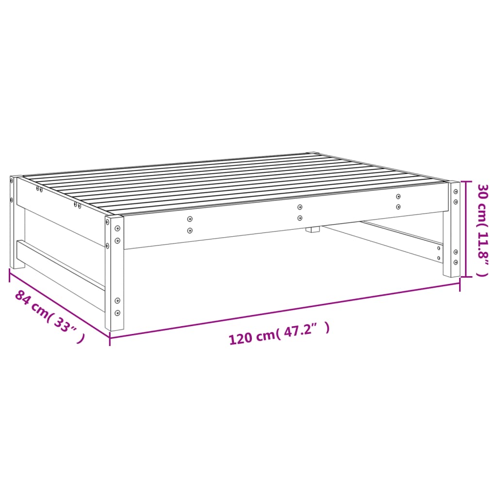 Fotpall för trädgården 120x80 cm massivt douglasträ