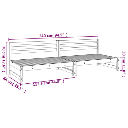 Mittensoffor 2 st 120x80 cm massiv furu