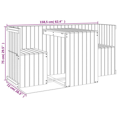 Balkonggrupp 2-sits massiv furu