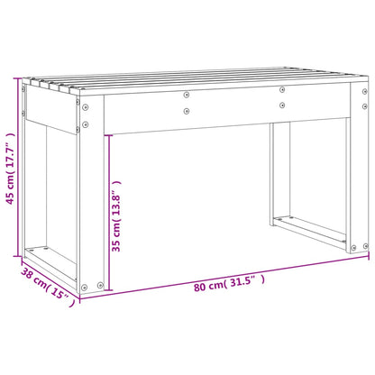 Trädgårdsbänk honungsbrun 80x38x45 cm massiv furu