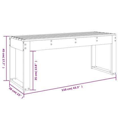 Trädgårdsbänk 110x38x45 cm massiv furu