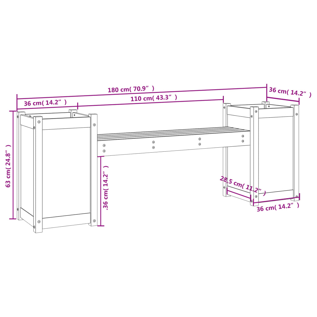 Skrivbord honungsbrun 180x36x63 cm massiv furu