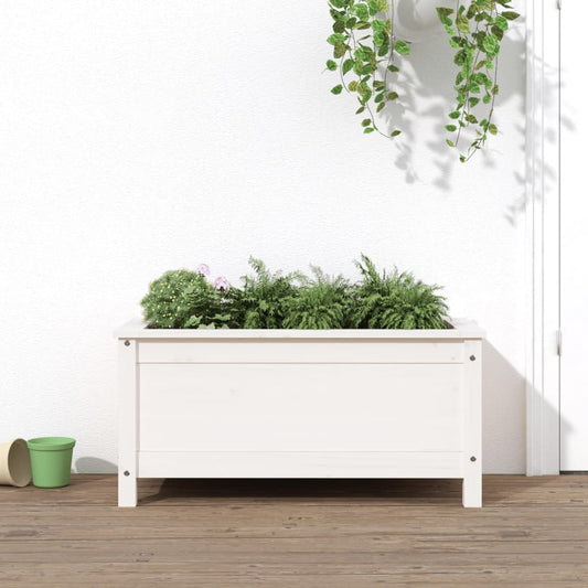 Odlingslåda 82,5x40x39 cm vit massiv furu