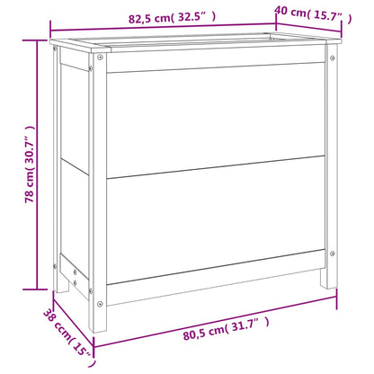 Odlingslåda 82,5x40x78 cm vit massiv furu