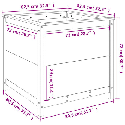 Odlingslåda 82,5x82,5x78 cm massiv furu