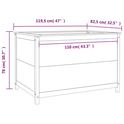 Odlingslåda på ben 119,5x82,5x78 cm svart massiv furu