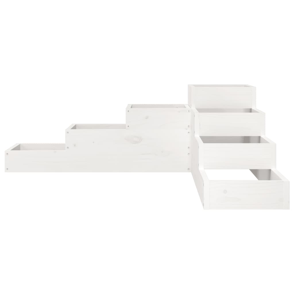 Odlingslåda 4 nivåer 106x104,5x36 cm vit massiv furu