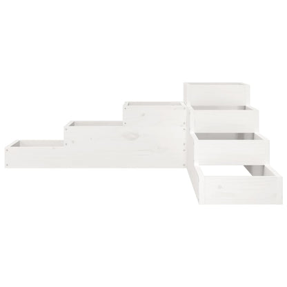 Odlingslåda 4 nivåer 106x104,5x36 cm vit massiv furu