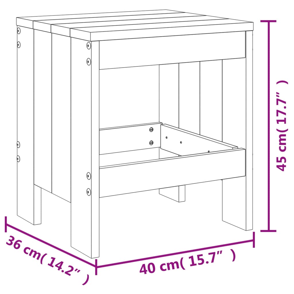 Trädgårdspallar 2 st 40x36x45 cm massivt douglasträ