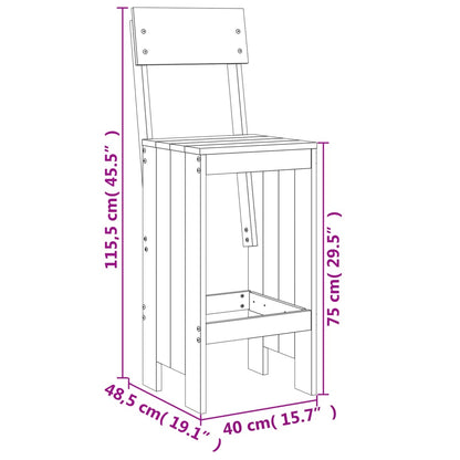 Barpallar 2 st 40x48,5x115,5 cm massiv furu