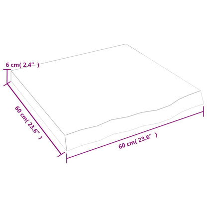 Hyllplan 60x60x(2-6) cm obehandlad massiv ek