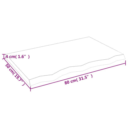 Hyllplan 80x50x(2-4) cm obehandlad massiv ek