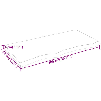 Hyllplan 100x50x(2-4) cm obehandlad massiv ek