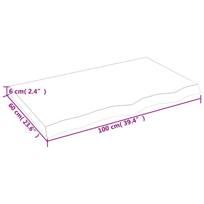 Hyllplan 100x60x(2-6) cm obehandlad massiv ek