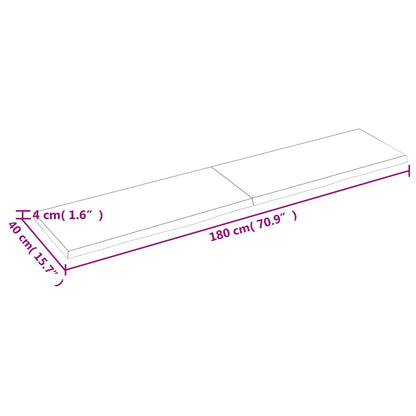 Hyllplan 180x40x(2-4) cm obehandlad massiv ek