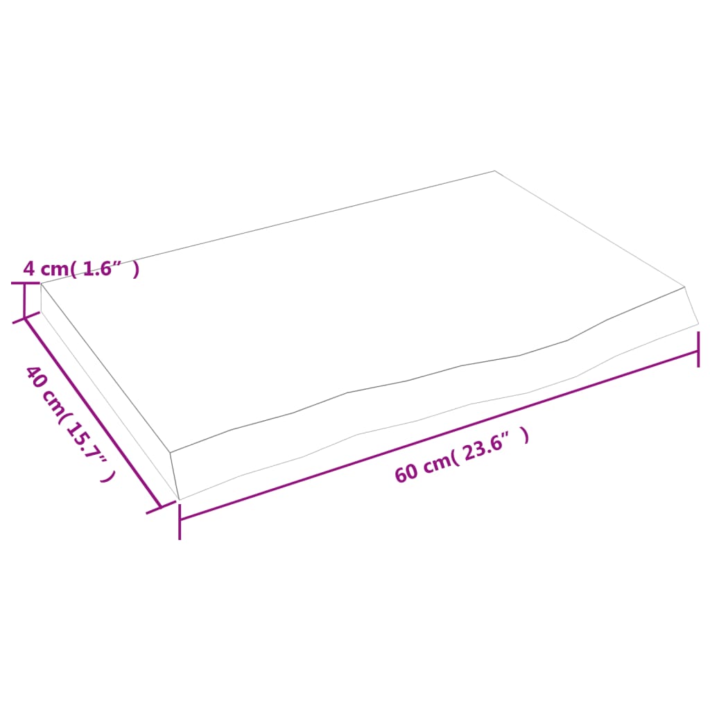 Vägghylla ljusbrun 60x40x(2-4) cm behandlad massiv ek