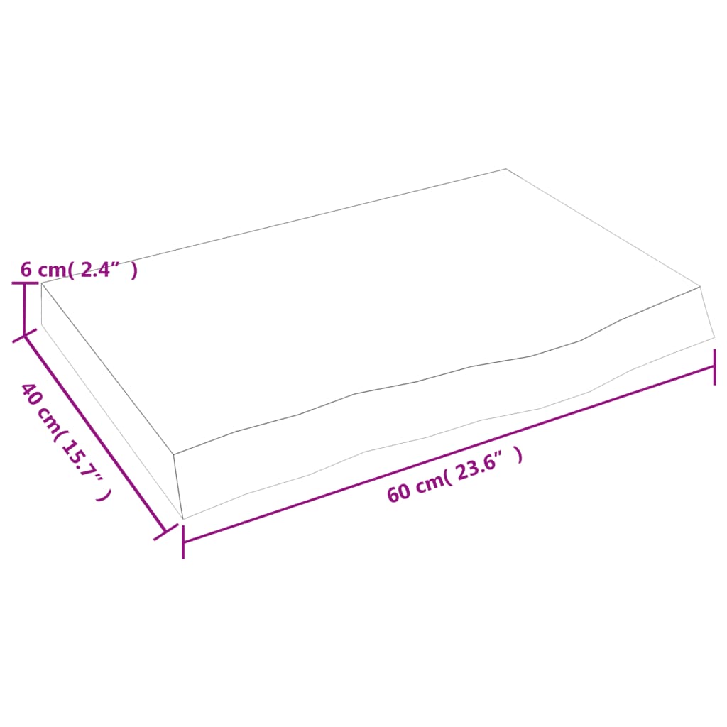 Vägghylla ljusbrun 60x40x(2-6) cm behandlad massiv ek