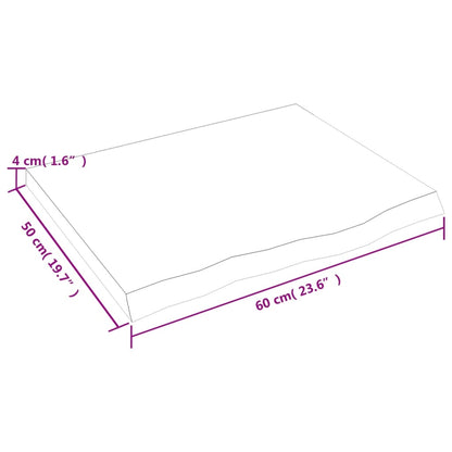 Vägghylla ljusbrun 60x50x(2-4) cm behandlad massiv ek