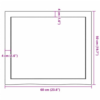 Vägghylla ljusbrun 60x50x(2-6) cm behandlad massiv ek