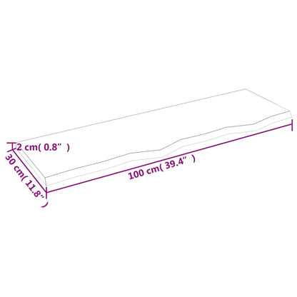 Bordsskiva ljusbrun 100x30x2 cm behandlad massiv ek