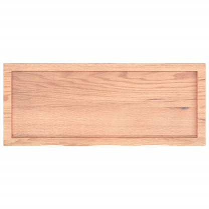 Vägghylla ljusbrun 100x40x(2-4) cm behandlad massiv ek