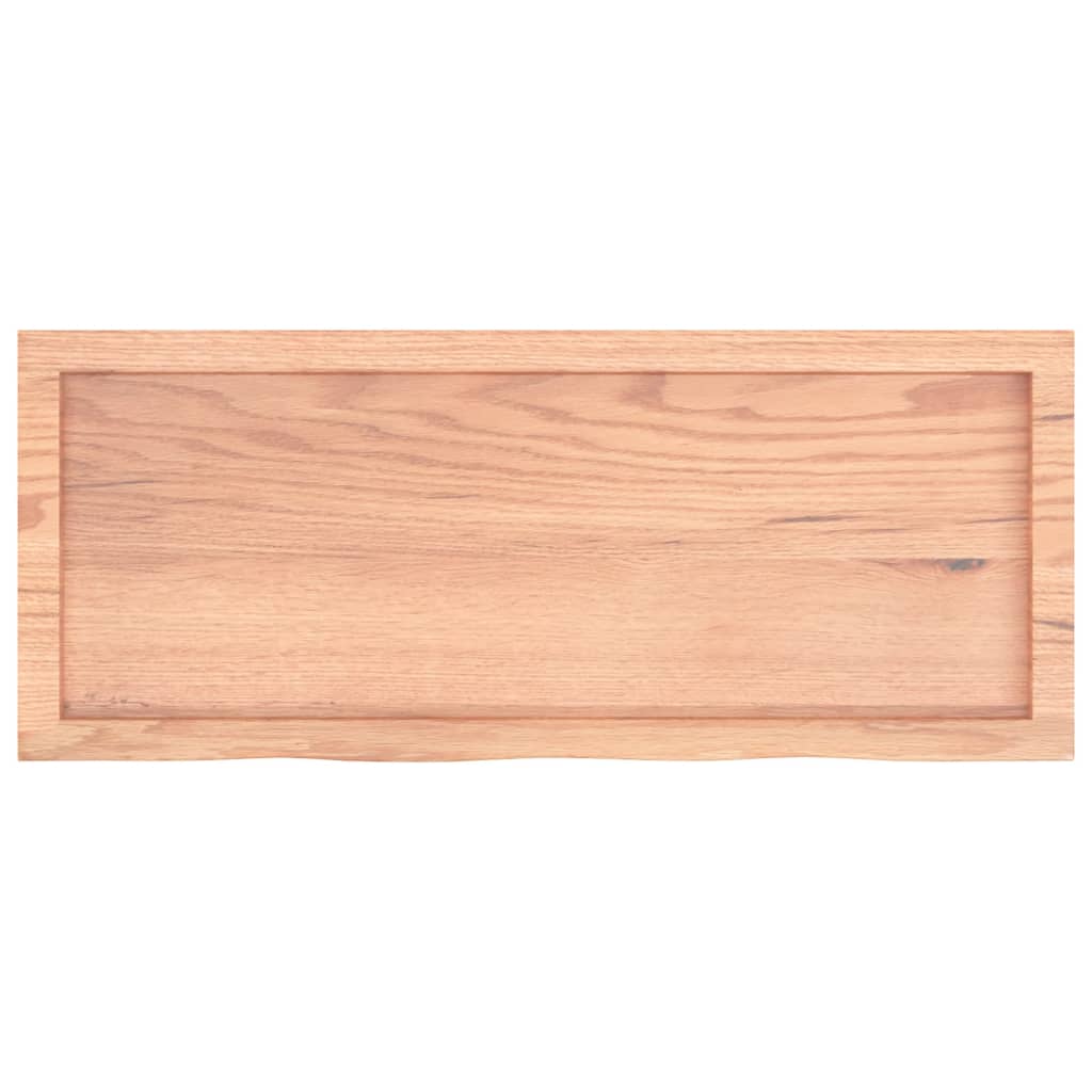 Vägghylla ljusbrun 100x40x(2-6) cm behandlad massiv ek