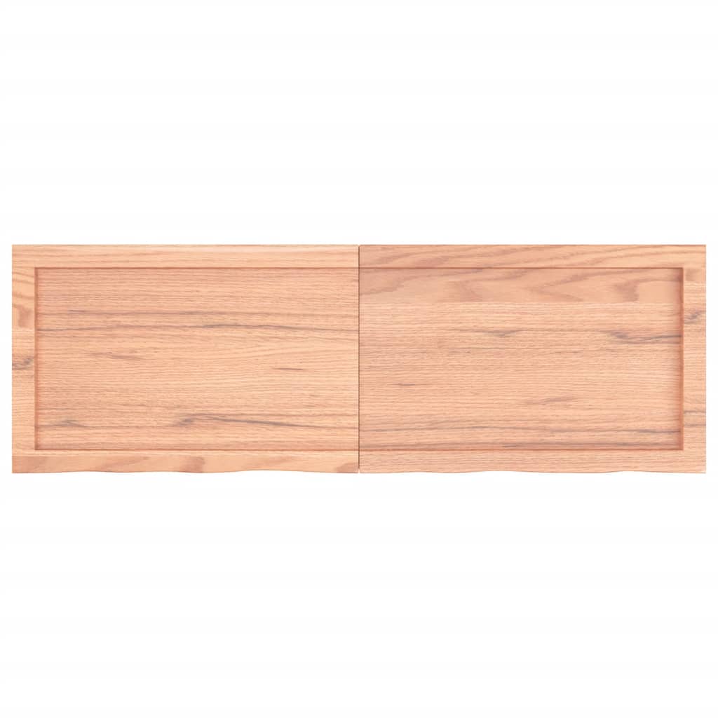 Vägghylla ljusbrun 120x40x(2-4) cm behandlad massiv ek