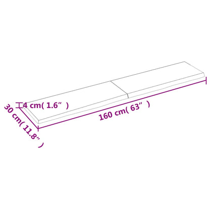 Vägghylla ljusbrun 160x30x(2-4) cm behandlad massiv ek