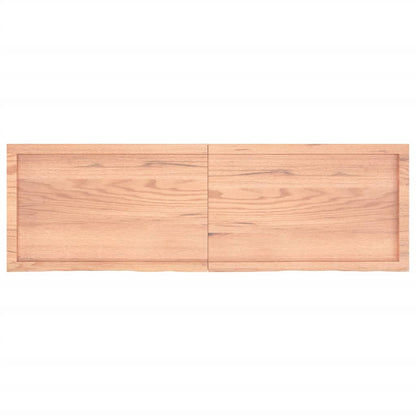 Vägghylla ljusbrun 160x50x(2-6) cm behandlad massiv ek