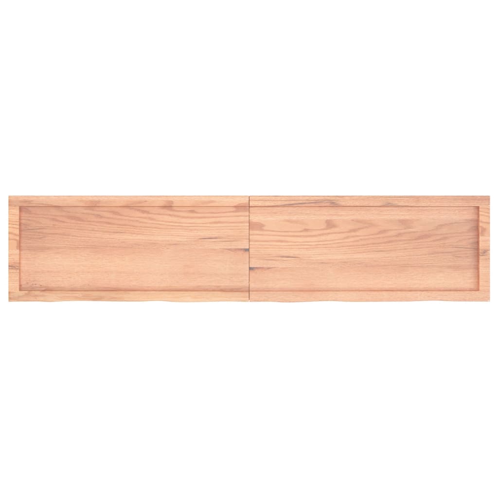 Vägghylla ljusbrun 180x40x(2-4) cm behandlad massiv ek