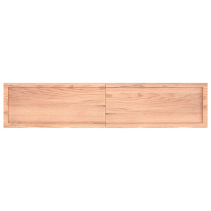 Vägghylla ljusbrun 180x40x(2-4) cm behandlad massiv ek