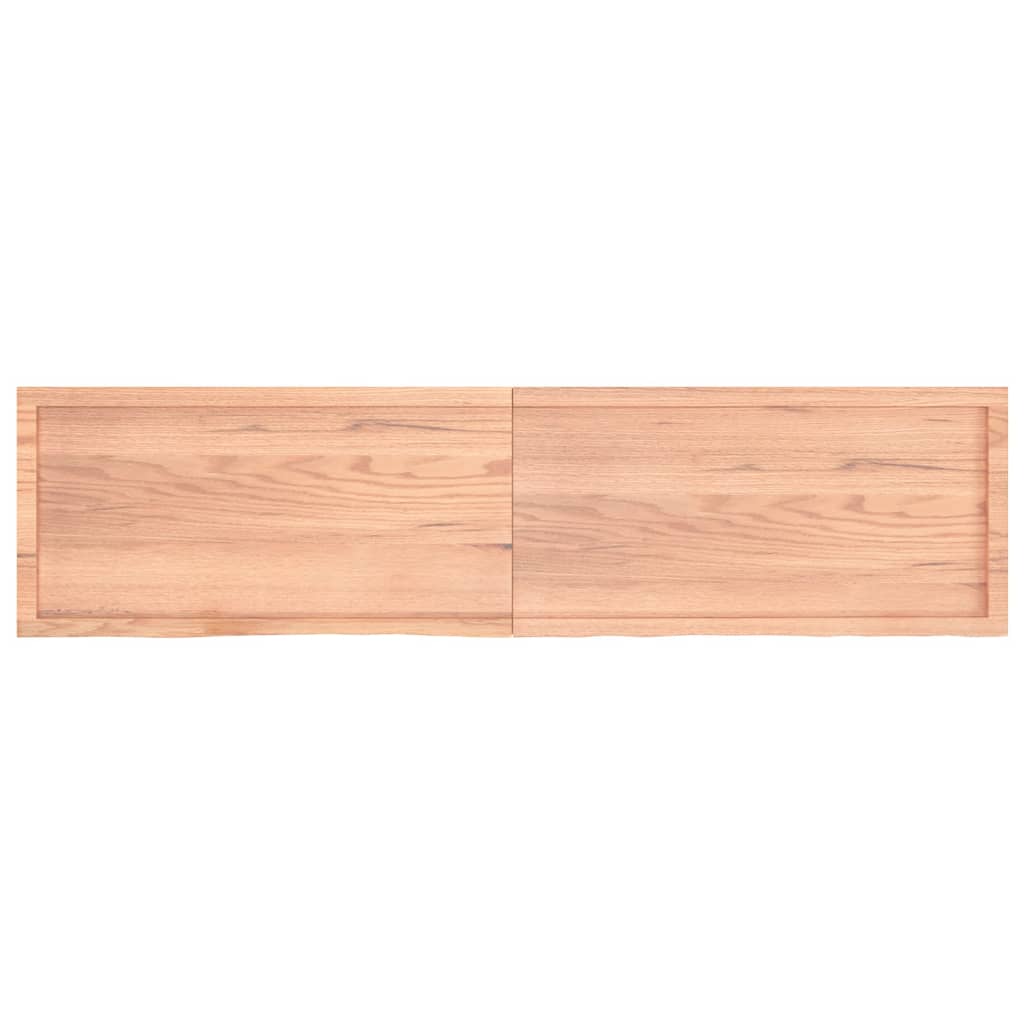 Vägghylla ljusbrun 200x50x(2-4) cm behandlad massiv ek