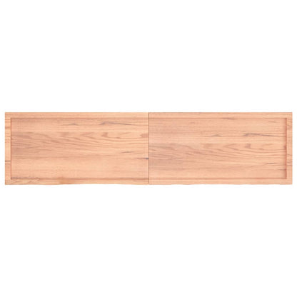 Vägghylla ljusbrun 200x50x(2-4) cm behandlad massiv ek