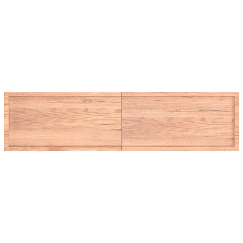 Vägghylla ljusbrun 200x50x(2-6) cm behandlad massiv ek