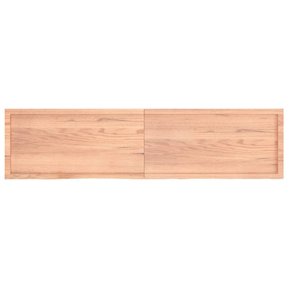 Vägghylla ljusbrun 200x50x(2-6) cm behandlad massiv ek