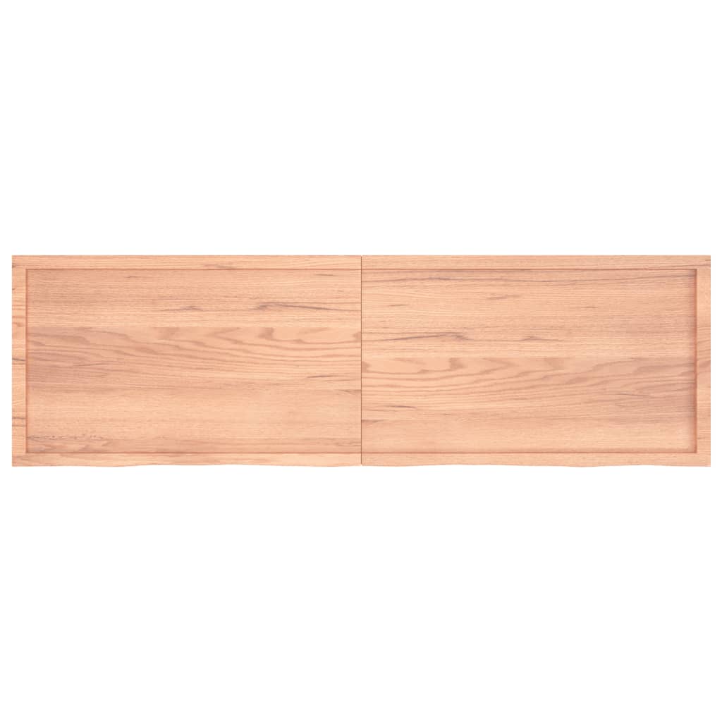 Vägghylla ljusbrun 200x60x(2-6) cm behandlad massiv ek