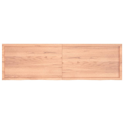 Vägghylla ljusbrun 200x60x(2-6) cm behandlad massiv ek