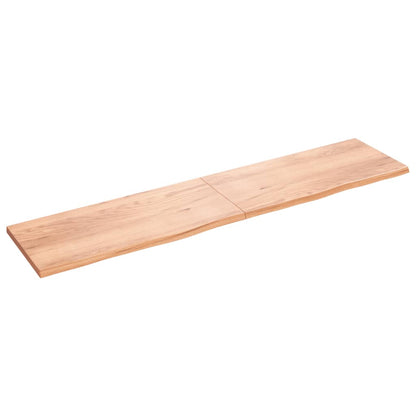 Vägghylla ljusbrun 220x50x(2-4) cm behandlad massiv ek