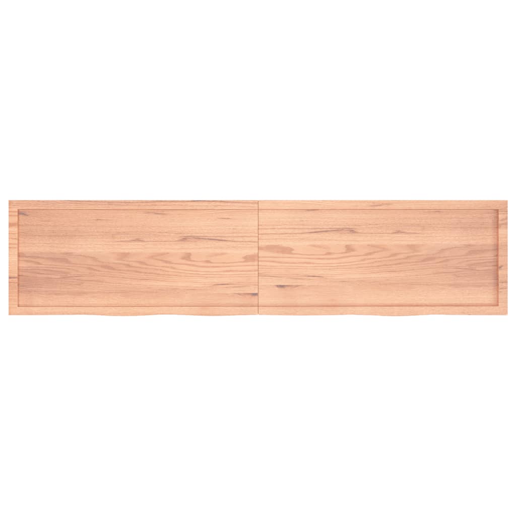 Vägghylla ljusbrun 220x50x(2-4) cm behandlad massiv ek