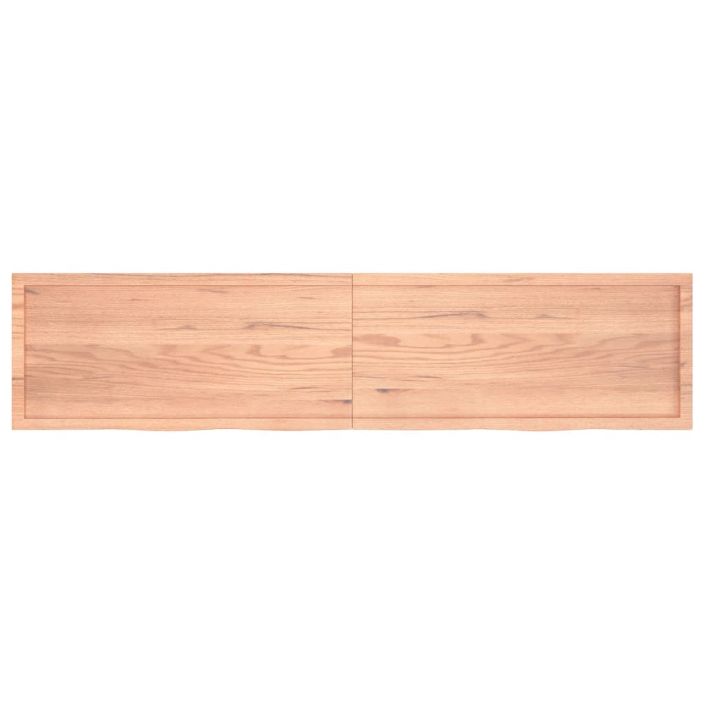 Vägghylla ljusbrun 220x50x(2-6) cm behandlad massiv ek