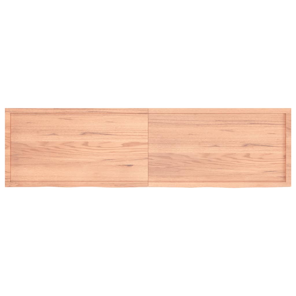 Vägghylla ljusbrun 220x60x(2-4) cm behandlad massiv ek