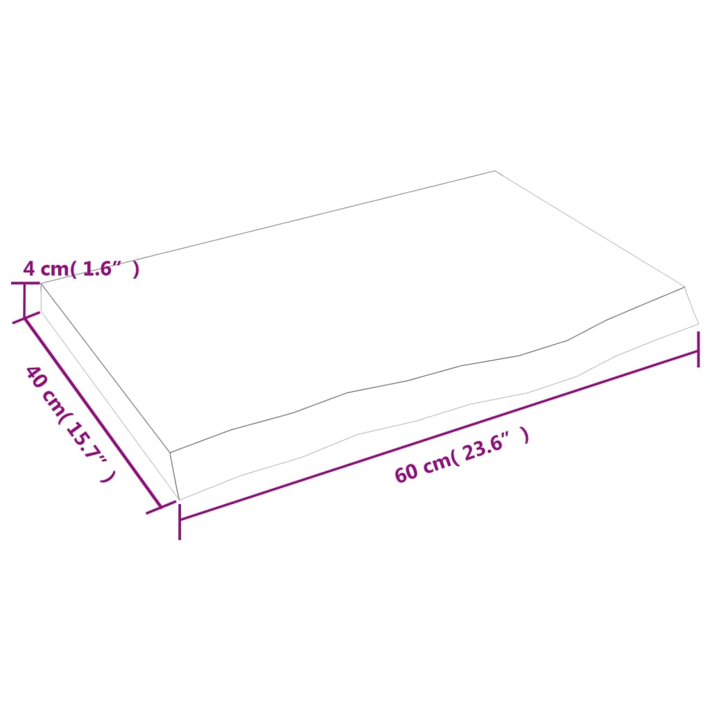 Vägghylla mörkbrun 60x40x(2-4) cm behandlad massiv ek