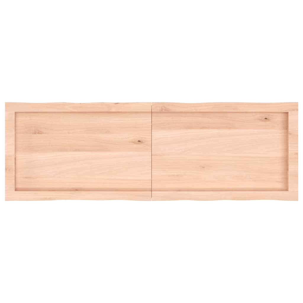 Bordsskiva 140x60x(2-6) cm obehandlad massiv ek levande kant