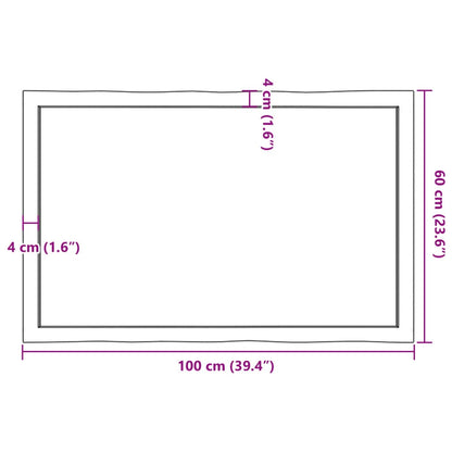 Bordsskiva ljusbrun 100x60x(2-6) cm massivt trä levande kant