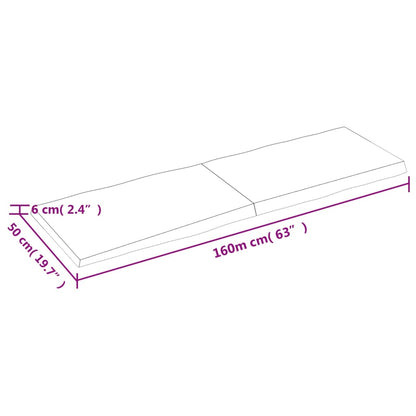 Bordsskiva mörkbrun 160x50x(2-6) cm massivt trä levande kant