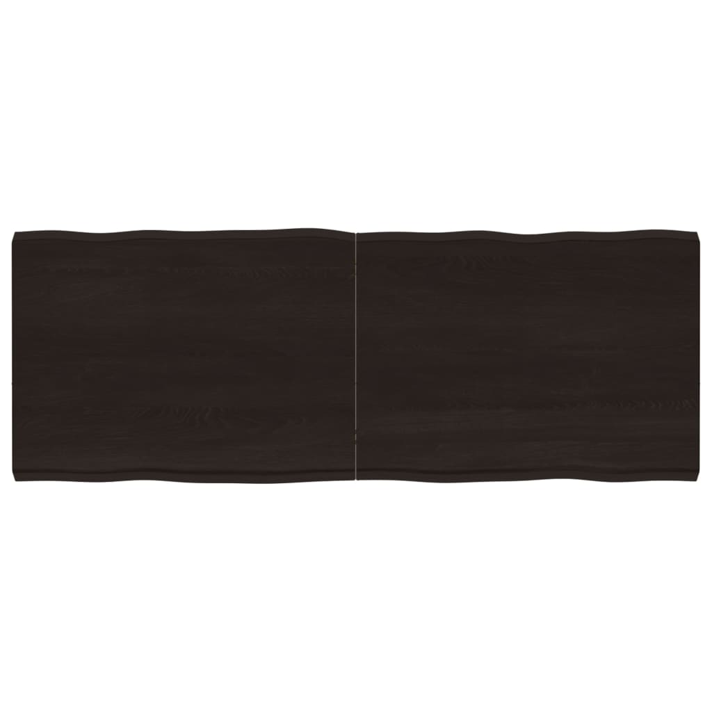 Bordsskiva mörkbrun 160x60x(2-6) cm massivt trä levande kant